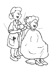 hairdresser föhnt a customer